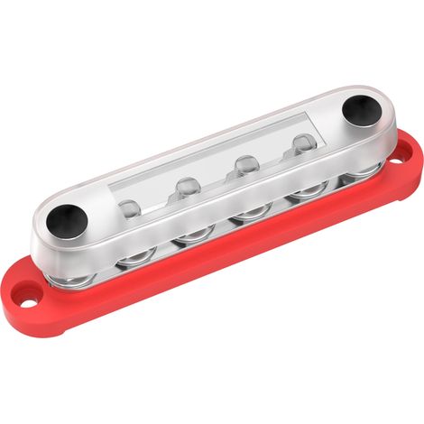 Bloc de distribution d'énergie, capacité de 250A, 6 bornes à vis, Rouge (1/2)