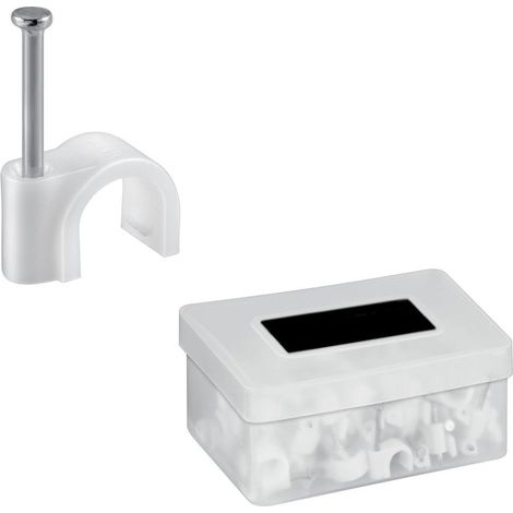 TrAdE Shop Traesio - Fermacavo Ferma Cavo Graffette Da 12mm Con Chiodo Curvato Cavi Tondo Elettrico -