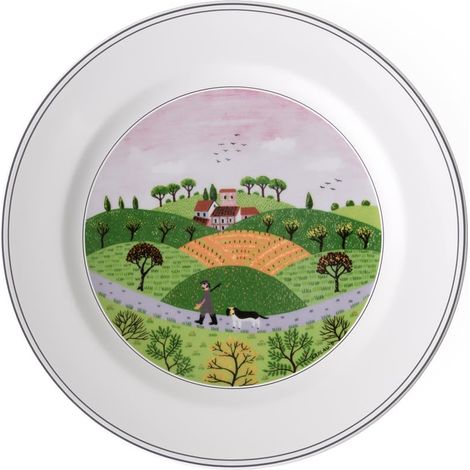 Assiette Plate 27 Cm, Garanti Lave-Vaisselle, Compatible Micro-Ondes, Vaisselle, Porcelaine, Vert (1/3)