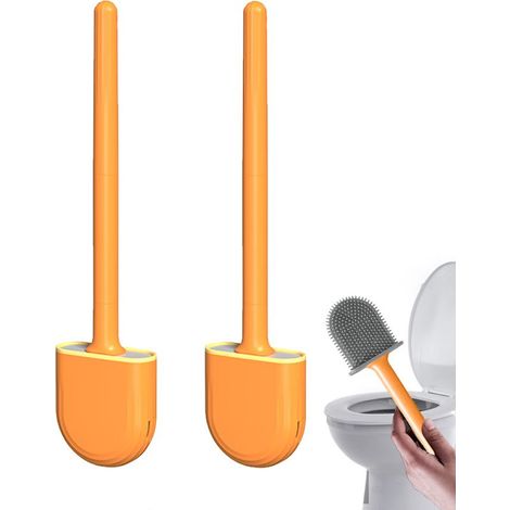 Lot de 2 brosses de toilette murales - Blanc clair de lune - Canalisation (1/5)
