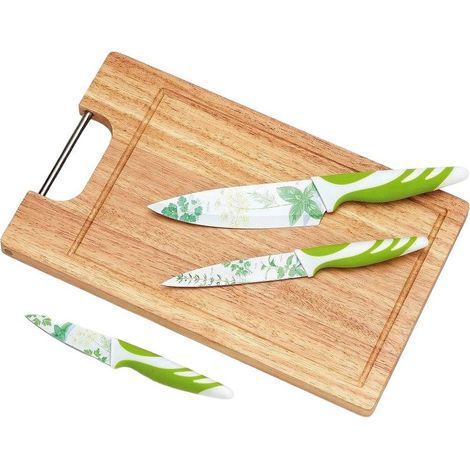 Tognana top home verde, set 4 pezzi colteli + tagliere