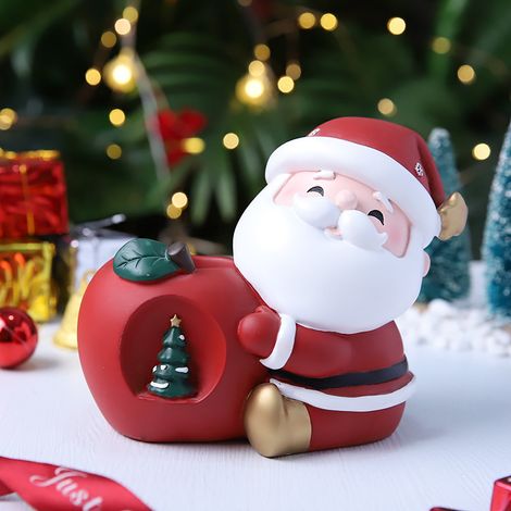 Pot À Stylos Forme De Père Noël - Décoration De Bureau Et De Salle De Bains - Résine - Pour Chambre À Coucher Salon Bureau - 1 Pièce (1/5)