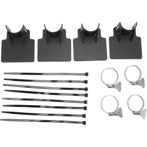 4er-Set Schwimmbad-Rohrhalter, verhindert Rohrrutschen, Kabelbinder, Edelstahl-Schlauchschelle, Schwimmbad-Schlauchhalter, Schwarz (1/5)