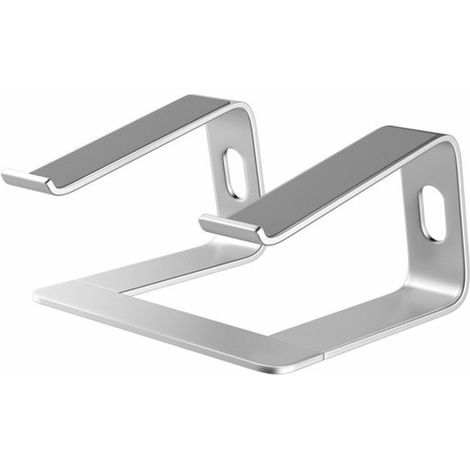 Supporto per laptop in alluminio, supporto ergonomico rimovibile per computer, supporto rialzato per notebook compatibile con laptop (argento metallizzato) (1/5)