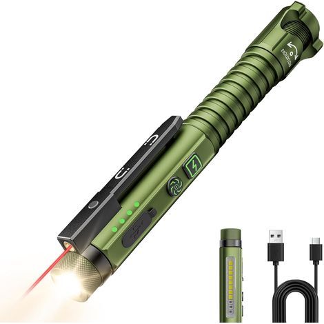 Lampe de poche à stylo EDC rechargeable, petites lampes de poche à 800 lumens avec clip magnétique et base, lampe de poche à LED à 11 modes, disjoncteur de verre et ouvre-bouteille, éclairage USB-C (1/5)