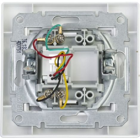 Prise téléphonique simple RJ11 Asfora, blanche, avec cadre EPH4100121