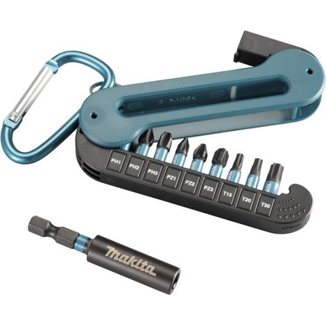 Makita Impact Black Bit-Set, 10-tlg., PH1, PH2, PH3, PZ1, PZ2, PZ3, T15, T20, T30 (1/2)