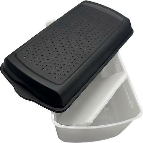 Boîte à pain avec couvercle, boîte à pain en plastique pour le rangement du pain. (1/4)