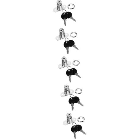 Lot de 5 serrures de placard en alliage de zinc avec clé (1/5)