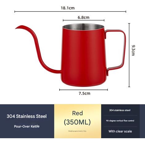 Versare sul bollitore Schwanenhal, una caffettiera portatile realizzata in acciaio inossidabile di lunga durata (rosso).