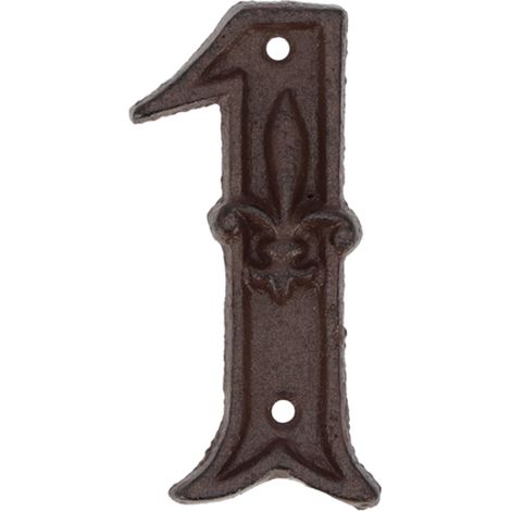 Numéro de maison en fonte fleur de lis – Dimensions L 1,1 x l 8 x H 11,8 cm – Fixations murales non incluses – Best For Boots (1/5)