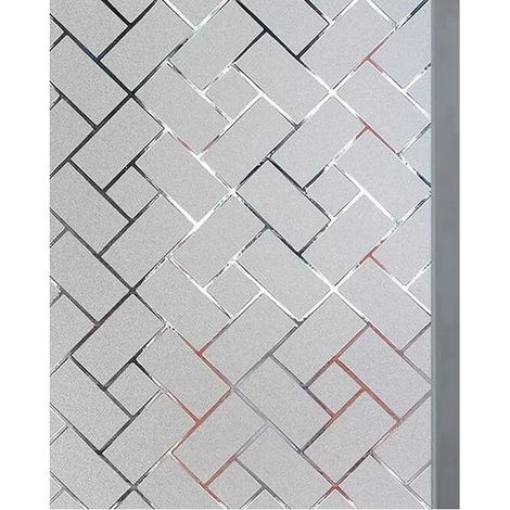 Film de fenêtre opaque autocollant motif grille écran de confidentialité 45 x 200 cm (1/5)
