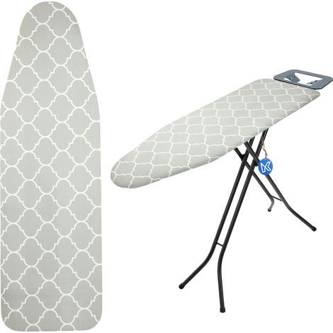 Housse de planche à repasser, 100 % coton, 148x52 cm, compatible avec des planches jusqu'à 124x40 cm ou 140x40 cm, sous-couche en éponge de 3 mm, 6 designs uniques (1/5)