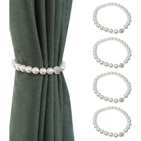 Embrasses Rideaux Magnétiques, 4 pièces Embrasses Rideaux Magnétiques Clips Rideau Support Rideau Arrière Corde Boucles Embrasses Rideau Support Rideau pour Décoration Maison (1/5)