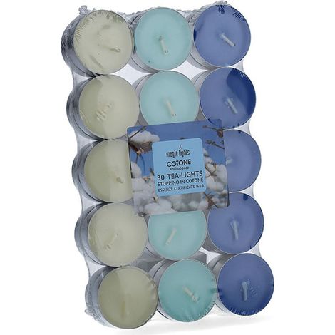 PACK 30 unid. VELAS CON AROMA ALGODON 3,7cm MAGIC LIGHTS (1/2)