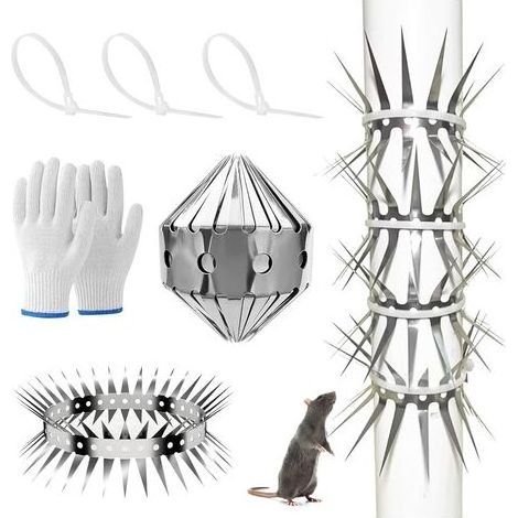 Ceinture Anti Chats pour Arbre et Gouttière, Piege a Fouine, Ceinture Anti Martres 100CM, Protection Contre Les Martres, Protection Anti-martre en Acier Inoxydable, pour Tuyaux,Maisons,Arbres (1/5)