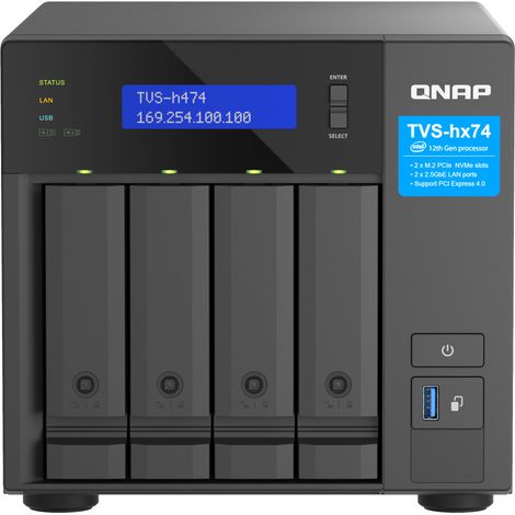 QNAP TVS-H474 NAS Tower Collegamento ethernet LAN Nero G7400 (1/4)
