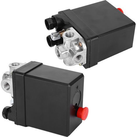 Pressostat automatique, noir, vertical, triphasé, 4 voies, 380 V, 8 kg, filetage G1/4 pouce (1/5)