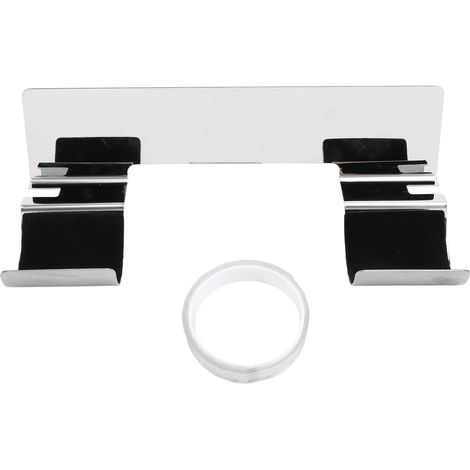Support mural pour outils de coiffure en acier inoxydable, gain de place, adhésif puissant, pour lisseur et sèche-cheveux (1/5)