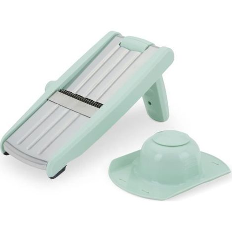 Mandoline 3 en 1 - LIVOO - MEN429 - Acier inoxydable - 3 à 9 mm - Poignée amovible - Poussoir à pointes - Pieds antidérapants (1/5)