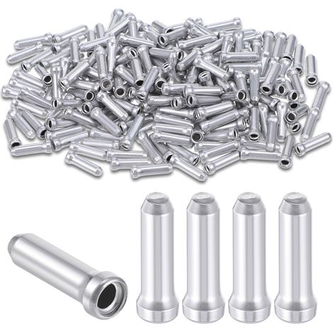 Lot de 200 embouts argentés pour câble de frein de vélo - Accessoires de rechange pour câble de frein de vélo (1/5)