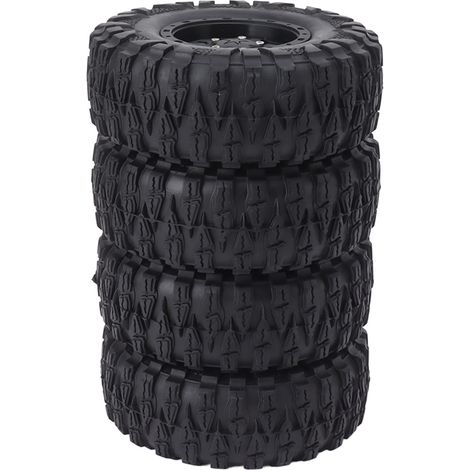 Pneu RC 2,2 pouces en caoutchouc noir, installation facile, durable, avec jante en plastique pour voiture RC hexagonale de 12 mm (1/5)