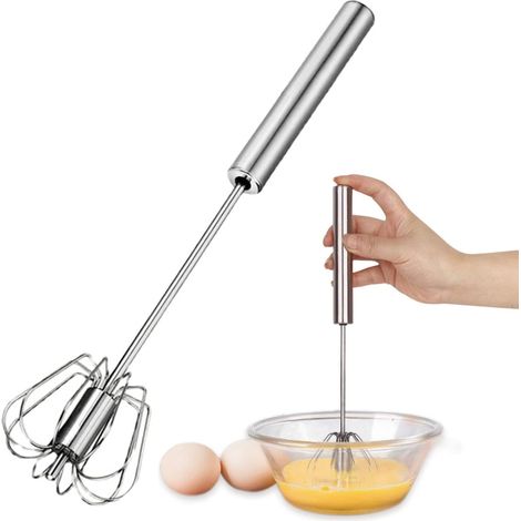 10 Zoll halbautomatischer Schneebesen Edelstahl Küchenquirl Rührbesen (1/5)