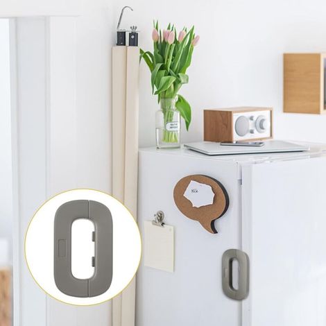 Cale Porte Sol, 2 Pièces Hêtre Cale Porte avec Coussinet en Silicone Antidérapant, Bloc Porte avec Poignée en Cuir, Convient aux Espaces de Porte de 5 à 30 MM (1/3)