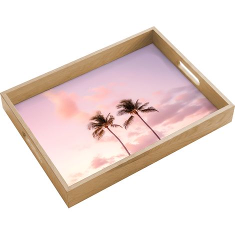 BANDEJA Palmeras - Morado - Nubes - Cielo 40x30 cm