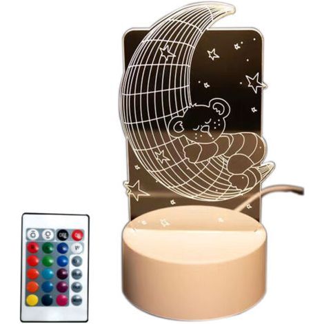 USBCreativity3DNight Light-Remote Control Model-Moon Bear Design (1/5)