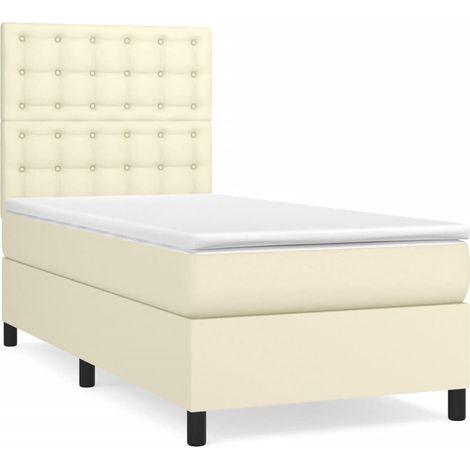 Maison Exclusive - Giroletto a Molle con Materasso Crema 90x190 cm in Similpelle (1/5)