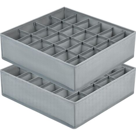 2er-Pack Schubladenorganizer, Sockenorganizer mit 24 Fächern, faltbarer Unterwäsche-Schubladenorganizer, Schubladeneinteiler aus Stoff, Aufbewahrungsboxen für den Kleiderschrank (1/5)