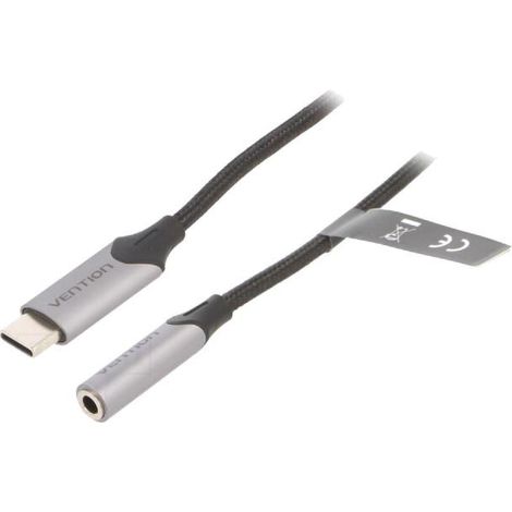 Cable Jack 3.5mm femelle USB C male 1m - Noir