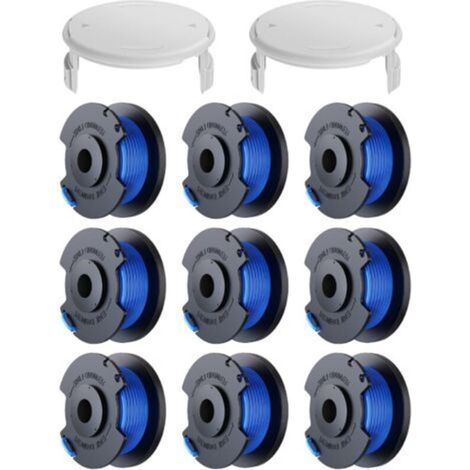 11 Pack Bobine Fil Coupe Bordure remplacements pour Ryobi One + AC14RL3A 18v 24v 40v Coupe Bordures, Bobine Ø 1,6mm, Longueur 30,17m (9 Bobine Fil Coupe Bordure,2 Couvercle)