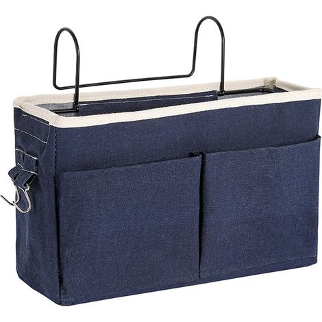 Caddy De Rangement Pour Tete De Lit - Poche Suspensée En Toile Et Fer - Pour Lit Simple Ou Superpose - 1 Piece (1/5)