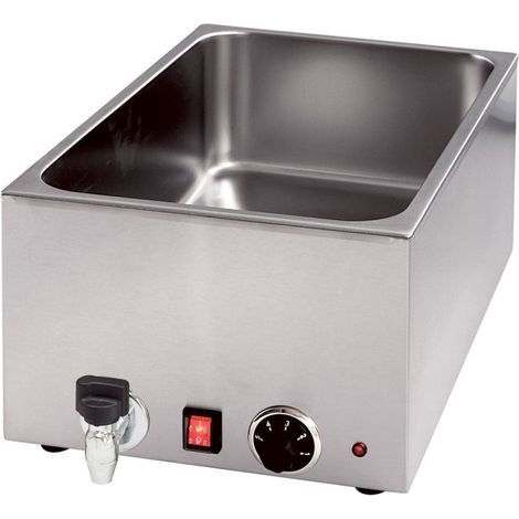 Bain-marie réglable avec robinet pour récipients GN 1/1 et H 200 mm, P 1,2 kW, T 230 V - Stalgast
