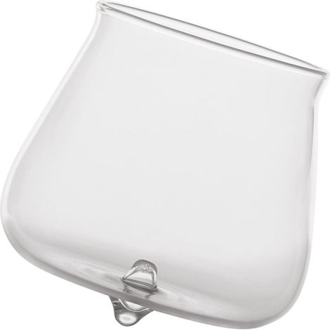 Pirolo Set 6 Bicchieri Tumbler Junior in Vetro Borosilicato Trasparente - Design a Trottola Rotante con Supporto Obliquo per Tavola Moderna e Chic (1/4)