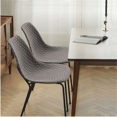 4 Housses de Chaise Extensibles, Tissu Jacquard Diamant, Protection Anti-rayures, Pour Salle à Manger (1/5)