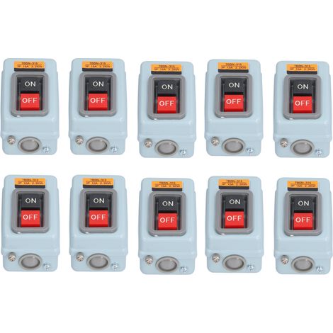 Bouton poussoir démarrage 3 phases 2 positions TBSN-315 380V 15A, station de commande pour moteur, lot de 10 (1/5)