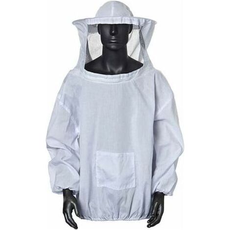 Veste d'apiculteur Veste d'apiculteur avec chapeau Vêtements d'apiculteur professionnel Apiculteur Apiculteur professionnel Chapeau de protection contre les abeilles (Blanc)--TRIMEC (1/5)