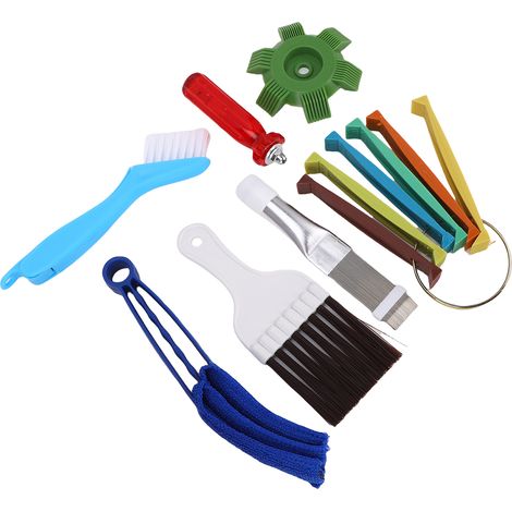 Kit de nettoyage pour climatiseur : peigne redresseur pour ailettes, brosse pour serpentin HVAC, outil de nettoyage de radiateur de clim (1/5)