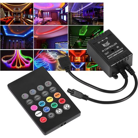 12 V – 24 V, 18 A, RGB-Controller, LED-Lichtstreifen, Dimmer-Controller, RF-Fernbedienung, 20 Tasten, kabellose Steuerung, RGB-LED-Lichtstreifen (ohne Batterie) FLITI (1/4)