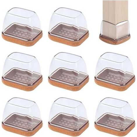 Protection Pied de Chaise en Silicone pour Anti-Rayures et Réduit Le Bruit Patin Chaise Silicone Tampon - 8 Pièces Transparentes 3.2x2.2cm, Anti-Rayures, Réduction du Bruit, Parfait pour Parquets