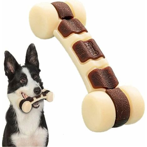 Indestructible Dog Toy, Beef Flavor Dog Chew Bone, Teeth Cleaning Training Toy for Aggressive Medium Dogs 7-15kg (M) MUMU (1/4)