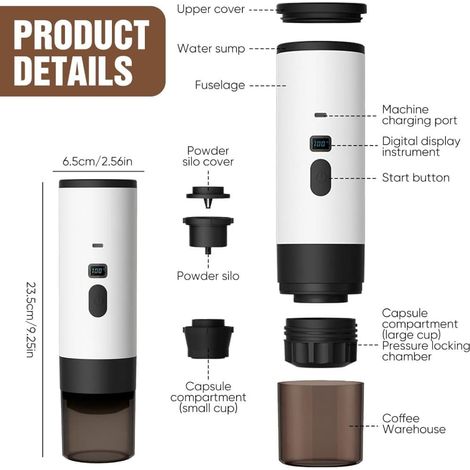 Machine à café portable 3 3 en 1 USB pour camping compact (1/4)