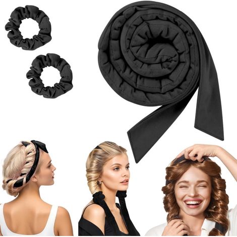 Diadema rizadora – Herramienta para recogidos – Sujetador de rizos – Rizador sin calor – Banda para peinar – Rizador nocturno – Incluye gomas para el cabello – Apto para cabello largo y corto – (1/5)
