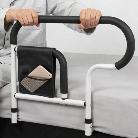 Barrière de lit pour personnes âgées, avec Poche de Rangement, Barrière Potence de Lit, pour Seniors, Personnes à Mobilité Réduite et Femmes Enceintes (1/5)