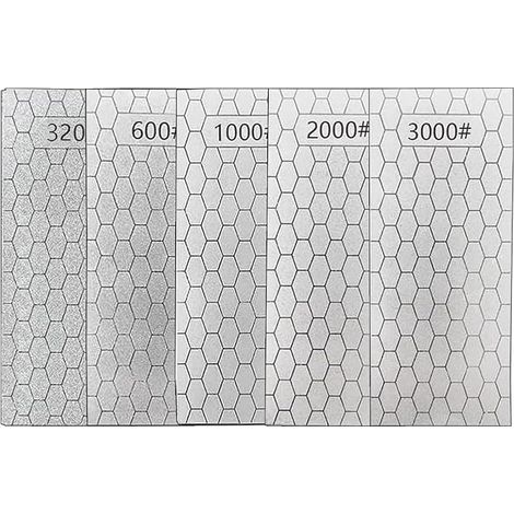 5-teiliges Diamant-Schärfsteinset, Schleifscheiben mit Körnung 320-3000, mit rutschfester Unterseite, geeignet zum Schärfen von Haushaltsküchenmessern und Gartengeräten. (1/5)