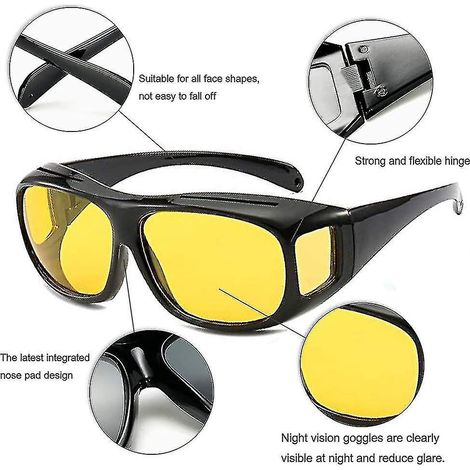 Lunettes de vision nocturne UV400 compatibles avec les lunettes de vue enveloppantes (1/3)