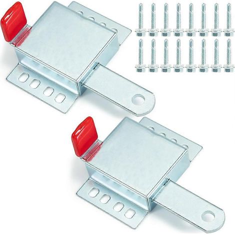Verrou de porte de garage robuste, loquet coulissant de verrouillage en acier pour la plupart des portes de garage, kit de verrouillage essentiel pour porte de garage (1/5)